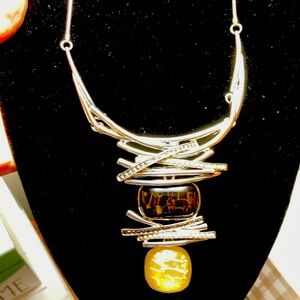 Silver and Gold Abstract Necklace